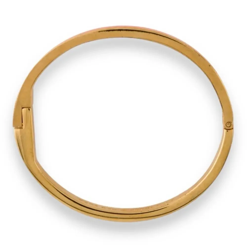 Kate Spade New York Sparks Fly Enamel Bangle Bracelet Coral Gold Tone - Picture 3 of 7